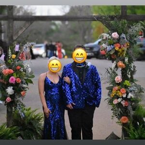 Blue Sequin Formal Dress